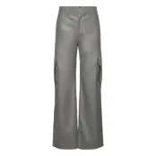 Stevie, 1935 Recycled Faux Leather Designers Trousers Leather Leggings-Byxor Grå STINE GOYA