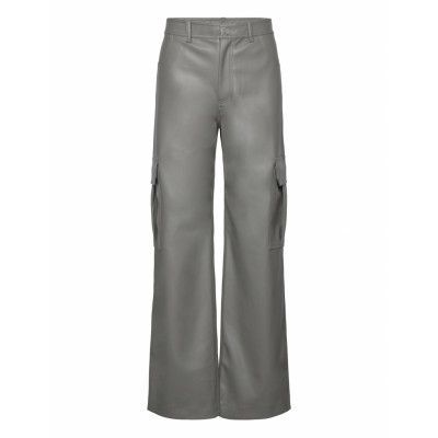 Stevie, 1935 Recycled Faux Leather Designers Trousers Leather Leggings-Byxor Grå STINE GOYA