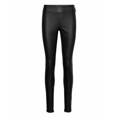 Stretch Leather Legging Bottoms Trousers Leather Leggings-Byxor Svart Calvin Klein