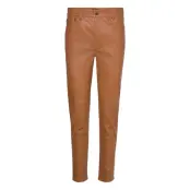 Stretch Leather Skinny Ankle Trouser Bottoms Trousers Leather Leggings-Byxor Brown Lauren Ralph Lauren