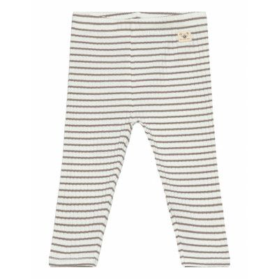 Mango Stripped Cotton Leggings Brun