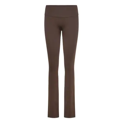 STRONGER Seamless Contour Ribbed Bootcut Leggings - Brown - L