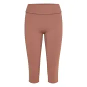 STRONGER Soft Fold Over Capri Leggings - Brown - S