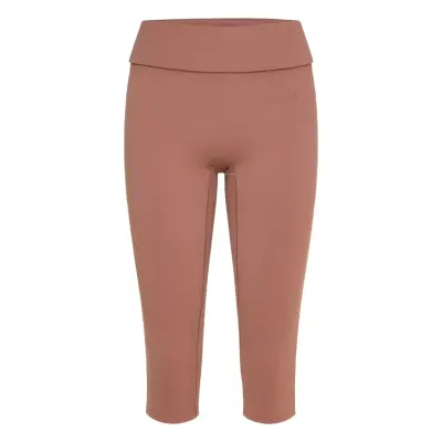 STRONGER Soft Fold Over Capri Leggings - Brown - S