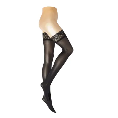 Su 50Den Lace Lingerie Stay-ups Svart Hunkemöller