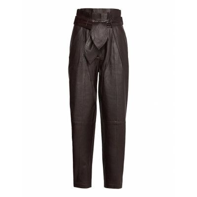 Sydney Leather Pants Leather Leggings/Byxor Brun Notes Du Nord