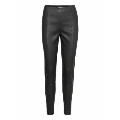 Tessapw Stretch Pa Bottoms Trousers Leather Leggings-Byxor Black Part Two