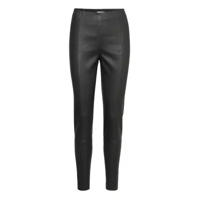 Tessapw Stretch Pa Bottoms Trousers Leather Leggings-Byxor Svart Part Two