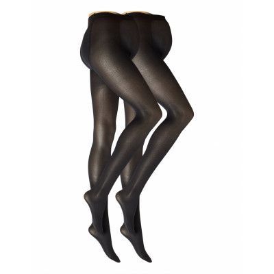 Lindex Tights 40 Den 2 Pack Mom Svart