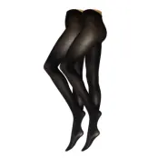 Lindex Tights 40 Den 2 Pack Recycled Svart