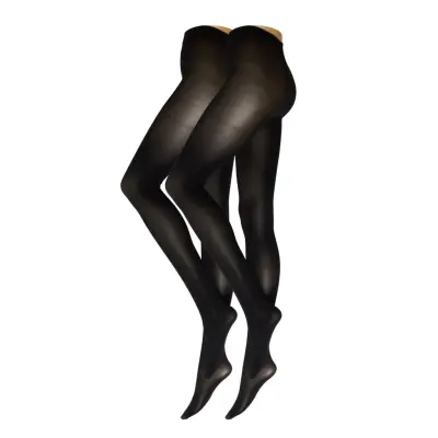 Tights 40 Den 2 Pack Recycled Lingerie Pantyhose & Leggings Svart Lindex