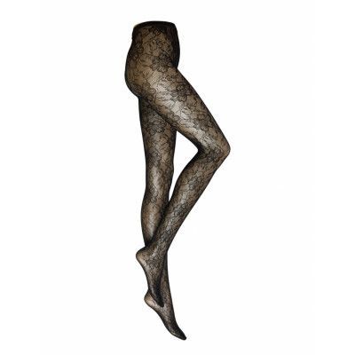 Lindex Tights Mesh Lace Svart