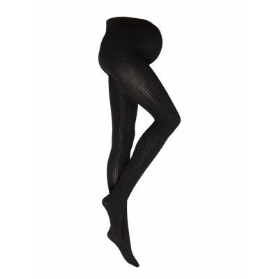 Lindex Tights Small Cable Mom Svart