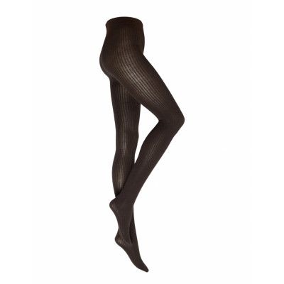 Tights Wool Wide Rib *Villkorat Erbjudande Lingerie Pantyhose & Leggings Brun Lindex