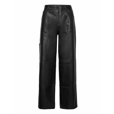 Tommy Jeans Tjw Daisy Lr Baggy Pleather Pant Svart