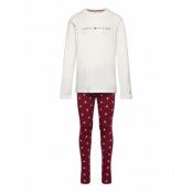 Tommy Hilfiger Ls Pj Legging Print Set Vit