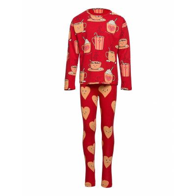 Top Leggings Set Hot Cocoa Pyjamas Set Röd Lindex