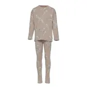 Top Leggings Snow Leopard Pyjamas Set Rosa Lindex