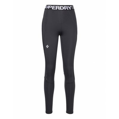 Train Branded Elastic Legging Sport Running-training Tights Black Superdry Sport
