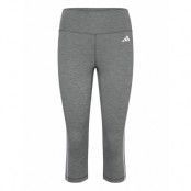 Train Essentials 3-Stripes High-Waisted 3/4 Leggings Sport Leggings Grå Adidas Performance