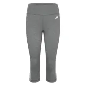 Train Essentials 3-Stripes High-Waisted 3/4 Leggings Sport Leggings Grey Adidas Performance
