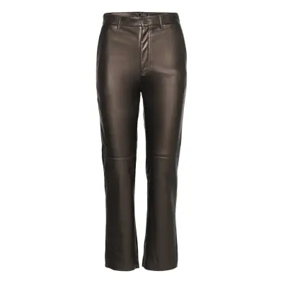 Trouser Kat Pu Trousers Leather Leggings/Byxor Brun Lindex