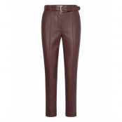 Leather-Effect Trousers With Belt *Villkorat Erbjudande Trousers Leather Leggings/Byxor Röd Mango