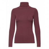 Turtle Neck Tops T-shirts & Tops Long-sleeved Burgundy Bread & Boxers