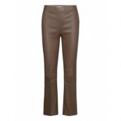 Tyson Crop Flare Leather Pants Trousers Leather Leggings/Byxor Brun Dante6