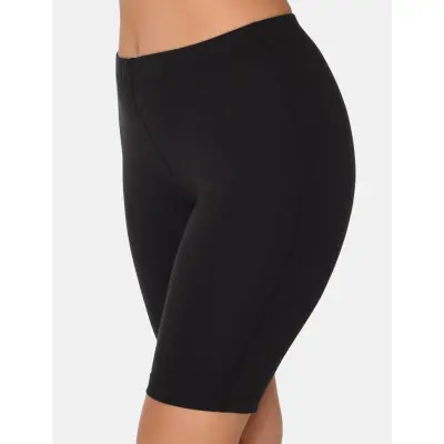 URBAN QUEST Women Bamboo Short Leggings - Black - L