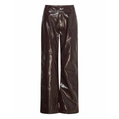 Vardars Pant Bottoms Trousers Leather Leggings-Byxor Brun Résumé