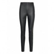 Veganibbchrista Leggins Bottoms Trousers Leather Leggings-Byxor Black Bruuns Bazaar