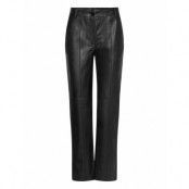 Veganibbdagga Pants Bottoms Trousers Leather Leggings-Byxor Black Bruuns Bazaar