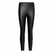 Vibarb Coated Hw 7/8 Pants Trousers Leather Leggings/Byxor Svart Vila