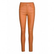 Vicommit Coated Rwss New Pant-Fav Leather Leggings/Byxor Brun Vila