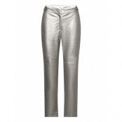 Vipen Rw Coated Pu Pant Bottoms Trousers Leather Leggings-Byxor Silver Vila