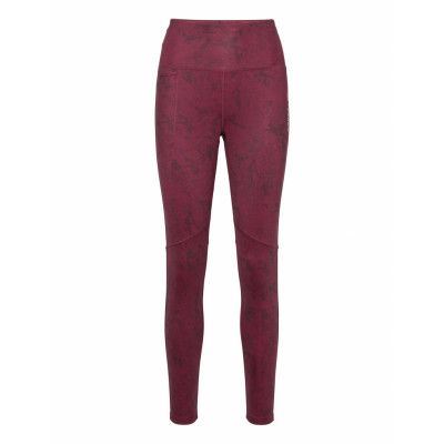 W Mt Aop Tights Sport Running-training Tights Burgundy Adidas Terrex