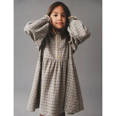 Wheat Dress L/S Alissa - Beige - 140