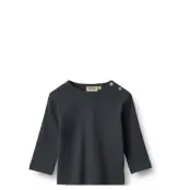 Wheat T-Shirt L/S Milo - Navy - 80