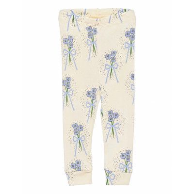 Winterflowers Aop Leggings Leggings Creme Mini Rodini