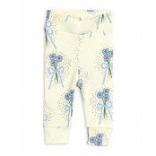 Winterflowers Aop Nb Leggings Baby Trousers Creme Mini Rodini