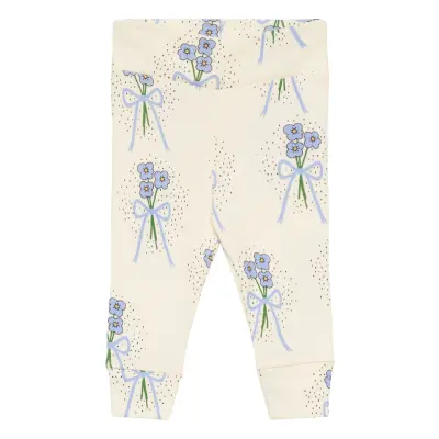 Winterflowers Aop Nb Leggings Baby Trousers Creme Mini Rodini