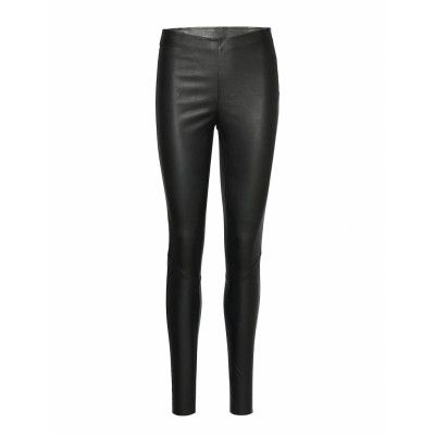Yaszeba Stretch Leather Legging Trousers Leather Leggings/Byxor Svart YAS
