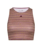 Yoga Studio Print Tank Top Tops Crop Tops Sleeveless Crop Tops Red Adidas Performance