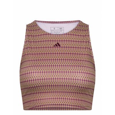 Yoga Studio Print Tank Top Tops Crop Tops Sleeveless Crop Tops Red Adidas Performance