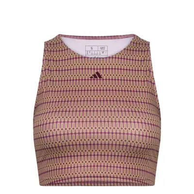 Yoga Studio Print Tank Top Tops Crop Tops Sleeveless Crop Tops Red Adidas Performance