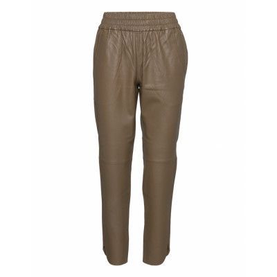 Zabel Leather Sweatpant Trousers Leather Leggings/Byxor Beige MOS MOSH