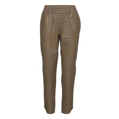 Zabel Leather Sweatpant Trousers Leather Leggings/Byxor Beige MOS MOSH