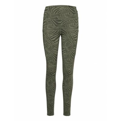 Zebra-Print Stretch Jersey Legging Bottoms Leggings Grön Lauren Ralph Lauren