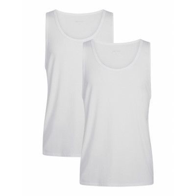 URBAN QUEST 2-Pack Men Bamboo Tank Top Vit